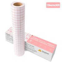 Transfer Tape for Vinyl - 12" x 30 Feet Clear w/Red Alignment Grid Medium Tack Vinyl Transfer Tape Perfect for Cricut Cameo Self Adhesive Vinyl for Signs Stickers Decals Walls Doors & Windows