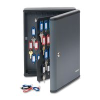 Steelmaster Security Key Cabinet - 11.8" x 4.3" x 14.8", Steel Key Lock, Charcoal, 1 Each (2017290G2)