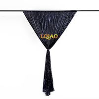 LQIAO 4x7ft Navy Blue Shimmer Sequin Fabric Photo Backdrop,Wedding Photo Booth,Photography Background,Ceremony Background, Pocket 4x7FT(125x215cm)