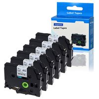 SuperInk 6 Pack Compatible for TZ TZe TZe-231 TZ-231 Black on White Laminated Label Tape for PT-D210 PT-H100 PTD400AD PT-P700 PTD600 PT-1230PC P-Touch Label Maker 12mm (1/2 Inch) x 8m (26.2 ft)