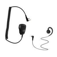 Maxtop APM100ARP3000-K2 Light Duty Shoulder Speaker Microphone + Swivel Listen Only Earpiece for Kenwood