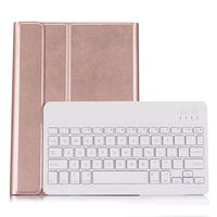 Glumes Wireless Bluetooth Keyboard with Leather and Soft Cover for iPad 9.7 inch, Full Protection for Your Tablet (rose gold)