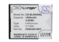 Cameron sino Mobile Smartphone Battery for BLU C665445180T Li-ion Battery 3.70V 1600mAh for BLU Neo 4.5 S330L D330L