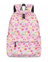 Yanaier School Bookbags for Teens Leisure Backpack Waterproof Cute Lightweight Backpack Purse Floral Print Canvas Daypack Casual Style Canvas Backpack Women Travel Bag Fruit