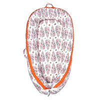 Baby Lounger,Baby Nest Portable Super Soft 100% Cotton and Breathable Newborn Lounger Perfect for Co-Sleeping (Orange Feather)...