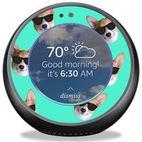 MightySkins Skin Compatible with Amazon Echo Spot - Cool Corgi | Protective, Durable, and Unique Vinyl Decal Wrap Cover | Easy to Apply, Remove, and Change Styles | Made in The USA