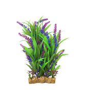 CNZ Aquarium Decor Fish Tank Decoration Ornament Artificial Plastic Plant Green/Purple, 11-inch