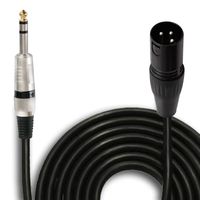 1/4" to XLR Audio Cord - 1/4 Inch Phono To XLR Male Connection 50 ft 12 Gauge Black Heavy Duty Professional Speaker Cable Wire - Delivers Sound - Pyle Pro PPJX50