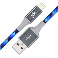 360 Electrical 360650-AZ Habitat 4ft Premium Braided Charging Cable with Lightning Connector - MFi Certified for iPhone and iPad - Active-Azure)