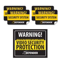 Defender SP102-SGN Indoor Video Security System Warning Sign with 4 Window Warning Stickers