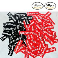 Supreme Stickers 50 Pieces Pack Waterproof and Oil Proof OEM Style for Decoration of Smart Phone, Laptop, Backpack Skateboarding, Cars, Laggages etc (Red and Black, 100 pieces (50+50))