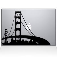 The Decal Guru San Francisco City Skyline Decal Vinyl Sticker, 11" MacBook Air, Black (2303-MAC-11A-BLA)