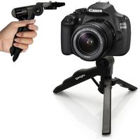 iGadgitz 2 in 1 Pistol Grip Stabilizer Mini Table Top Stand Tripod for Canon EOS SLR DSLR Series Cameras Rebel Xsi T1i T2i T3i T4i T5i T6i T6s SL1 XS T3 T5