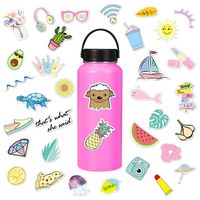 Stickers for Water Bottles Waterproof Cute Vinyl Stickers Laptop Luggage Stickers Skateboard Guitar Travel Case Graffiti Sticker Motorcycle Stickers Teens Girls Boys (35 pcs)