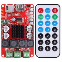 TPA3116 2X50W Bluetooth Digital Power Amplifier Board with Remote Control, Support FM Radio/TF Card/USB Recording Play 8~26V DC for Headphones HiFi Amplifier iPhone Home Theater