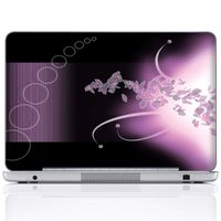 Meffort Inc 15 15.6 Inch Laptop Notebook Skin Sticker Cover Art Decal (Included 2 Wrist pad) - Pink Flower Swirl