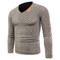 WM&MW Mens Sweater Slim Fit V Neck Knit Sweatshirt Pullover Shirt Jumper Knitwear Plus Szie (Khaki, Asian:L)