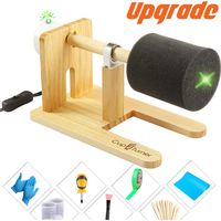 Cup Turner for Crafts Tumbler Cup Spinner Machine Kit, Wood Cuptisserie Turner DIY Glitter Epoxy Tumblers with Silent UL Motor Safety Switch 2 Foams (Wood)