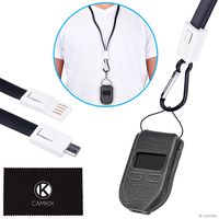 2in1 Kit for Trezor One Bitcoin/Cryptocurrency Wallet - Tailor Made Protective Case - USB Lanyard for Transport, Power and Data Transfer - Carabiner/Tether to Protect Against Loss