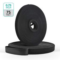 Strong Adhesion Vettora Back to Back | Use of Hook and Loop Roll Black | Different Length and Width, Available in Black Color (0.75" x75')