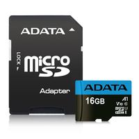 ADATA Premier 16GB MicroSDHC/SDXC UHS-I Class 10 V10 A1 Memory Card with Adapter Read up to 100 MB/s (AUSDH16GUICL10A1-RA1)