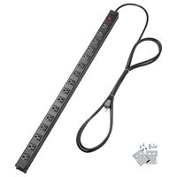 BESTTEN UL Listed 16-Outlet Heavy Duty Metal Power Strip, 12ft Long Extension Cord, 15A ON/Off Circuit Breaker, Mounting Brackets Included, Black