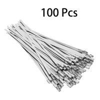 uxcell 100pcs 7.9 Inches Stainless Steel Exhaust Wrap Coated Locking Cable Zip Ties