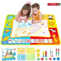 Aqua Doodle Mat, 47.2 × 35.4 Inches Colorful Drawing Pad, Water Doodle Magic Mat for Kids, Toddler Educational Toys for 2-8 Year Olds (Animal)