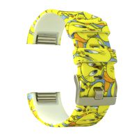 MOACC Replacement for Fitbit Charge 2 Band, Soft Silicone Adjustable Sport Strap Printed Bands with Classic Buckle Fitness Accessory Wristband for Fitbit Charge2 (Pattern-8, Small (Wrist 5.5"-7.0"))