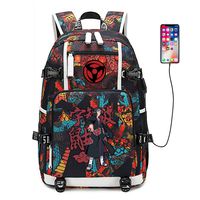 Anime Naruto Cosplay Backpack Daypack Bookbag Laptop Bag School Bag with USB Charging Port (Color 5)
