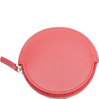 Royce Leather Circular Earbud Travel Case (Red)