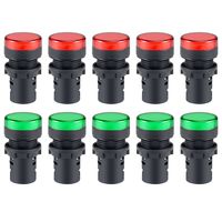 uxcell AC/DC 110V Indicator Lights Red Green LED Flush Panel Mount 7/8 inches 22mm 10pcs