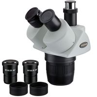 AmScope SW24T Trinocular Stereo Microscope Head, WH10x Eyepieces, 20X and 40X Magnification, 2X/4X Objective