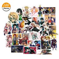 WerNerk My Hero Academia Anime Cartoon Laptop Stickers Waterproof Decal Bumper No-Duplicate Skateboard Pad MacBook Car Snowboard Bicycle Luggage Decor(100PCS)