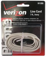 12 Pack 26116 7' Ivory Line Cord (Catalog Category: Telephone Accessories / Line Cords & Handset Cords)