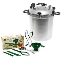 All American 30 QT Pressure Cooker Bundle with 2 Racks and Norpro Canning Essentials 6 Piece Box Set