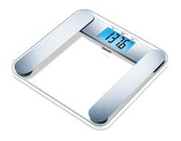 Beurer Body Fat Analyzer Scale BMI, Multi-User & Recognition, Digital Weight Scale, XL LCD Illuminated Display, BF221, Silver