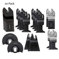 20 PCS Oscillating Multitool Blade Saw Blades Metal/wood Quick Release Fit Fein Multimaster Porter - Platinum Pack Bi-Metal for Multimaster, Dewalt, Bosch, Dremel Multi Max, Milwaukee