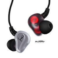 RIJAHO in-Ear Earbuds, Dual Driver Earbuds Noise Isolator Ear Monitor HiFi Earphones with Mic Compatible for Phone Android Smartphones MP3 Players Tablets