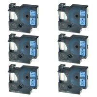 SuperInk 6PK Compatible for DYMO D1 45016 Black on Blue Label Tape use in LabelManager 300 350 350D 360D 400 420P 450 450D LabelPoint 300 350 LabelWriter 400 450 Duo 3M Series Printer (1/2'' x 23ft)