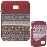 BLOOMSTAR 15 Inch Bohemian Canvas Protective Laptop Sleeve Bag Notebook Case Cover for MacBook, Chromebook, Acer, Dell, HP, Samsung, Sony (Vertical,Red)