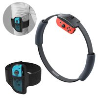 Adjustable Elastic Leg Fixing Strap and Ring-Con Non-Slip Grips Accessories Kits for Nintendo Switch Ring Fit Adventure Game -Grey