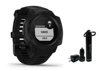 Garmin Instinct Rugged GPS Watch and Wearable4U Ultimate Power Pack Bundle (Tactical Black)