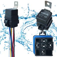 1 PACK 40/30 AMP 12 V DC Waterproof Relay and Harness - Heavy Duty 12 AWG Tinned Copper Wires, 5-PIN SPDT Bosch Style Automotive Relay