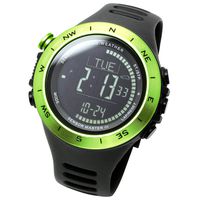 LAD-WEATHER Swiss Sensor Watch Altimeter Barometer Compass Climbing Trekking Camping Sports Outdoor Watches (Green Black)
