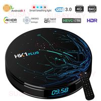Amlogic S905X2 HK1 Plus Android 8.1 TV Box Android TV Box 4GB DDR4 RAM 64GB ROM 4K Ultra HD Support 2.4G/5.8G Dual WiFi BT 4.0 USB 3.0 with h9