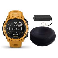Garmin Instinct Rugged Outdoor Watch Bundle Sunburst - Includes Power Bank | Watch Case