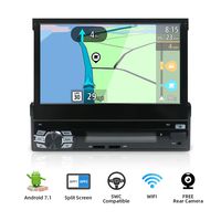 Android 6.0 4-Core 2G 32G Single Din 7" Touchscreen,MP3/USB/SD AM/FM Car Stereo 7" Digital LCD Monitor, Detachable Front Panel, Wireless Remote,Multi-Color Illumination Non CD/DVD Player