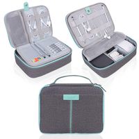 Electronics Organizer Travel Cable Organizer, Toplive Electronics Accessories Case Travel Gadget Bag for Charging Cables, USB Drive, Mouse,Power Bank, Tablet(Up to 8''),Dark Grey-Mint Green