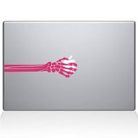The Decal Guru Skeleton Hand MacBook Decal Vinyl Sticker - 13" MacBook Air - Pink (1172-MAC-13A-BG)